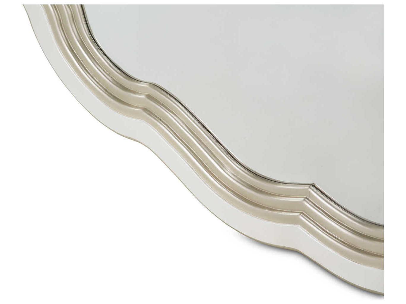 Michael Amini London Place Oval Creamy Pearl Wall Mirror