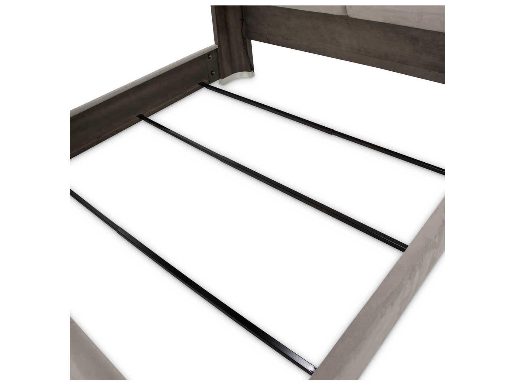 Luxecor Gilded Gray Ash Wood Upholstered California King Panel Bed