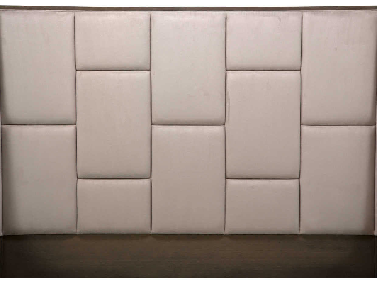 Luxecor Gilded Gray Ash Wood Upholstered California King Panel Bed