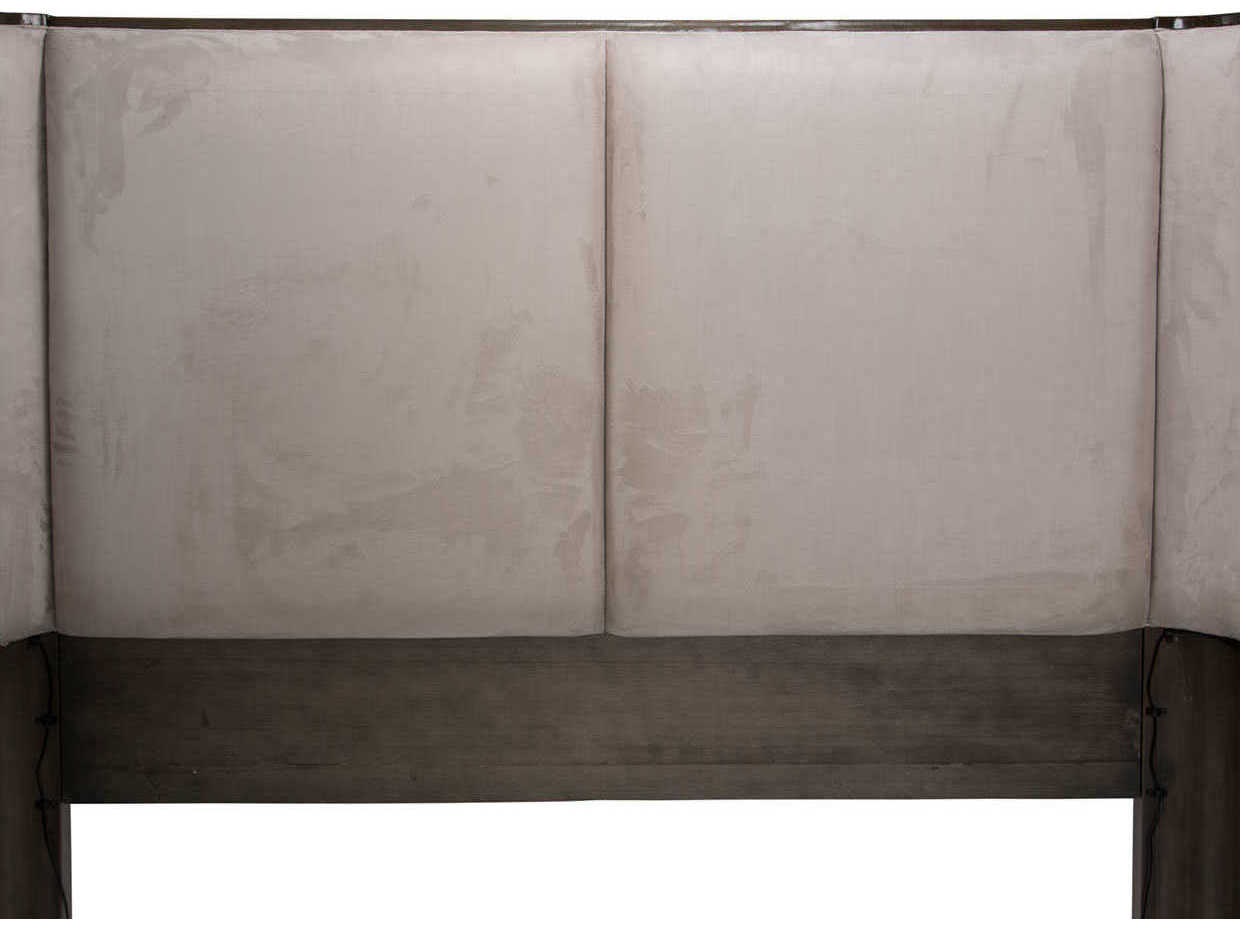 Luxecor Gilded Cement Gray Upholstered King Panel Bed