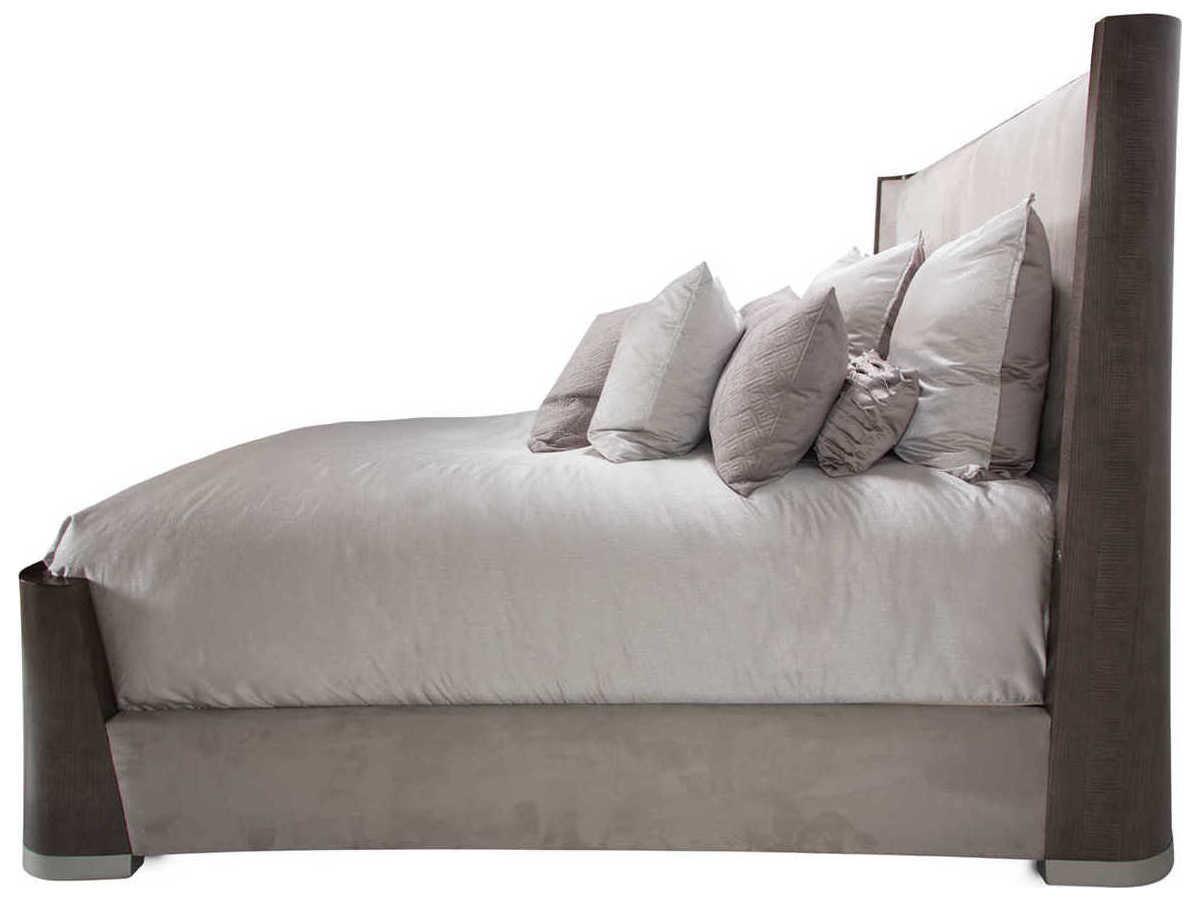 Luxecor Gilded Gray Ash Wood Upholstered Queen Panel Bed