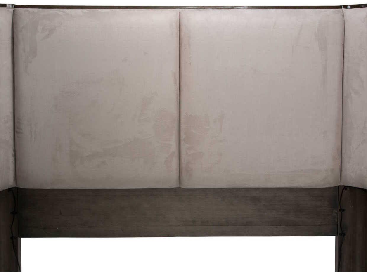 Luxecor Gilded Gray Ash Wood Upholstered Queen Panel Bed