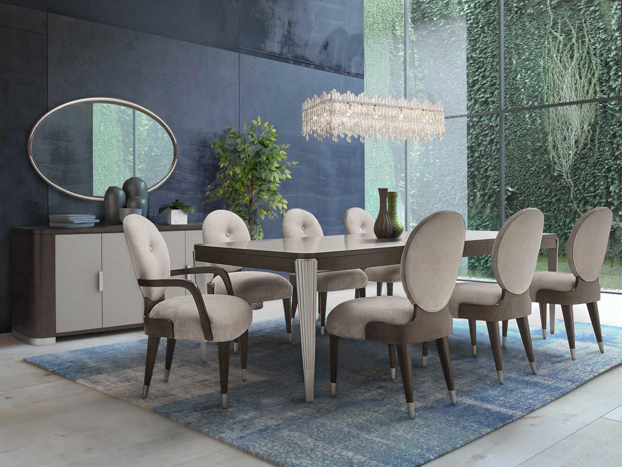 Luxecor Gilded 70" Slate Sideboard and Mirror Set