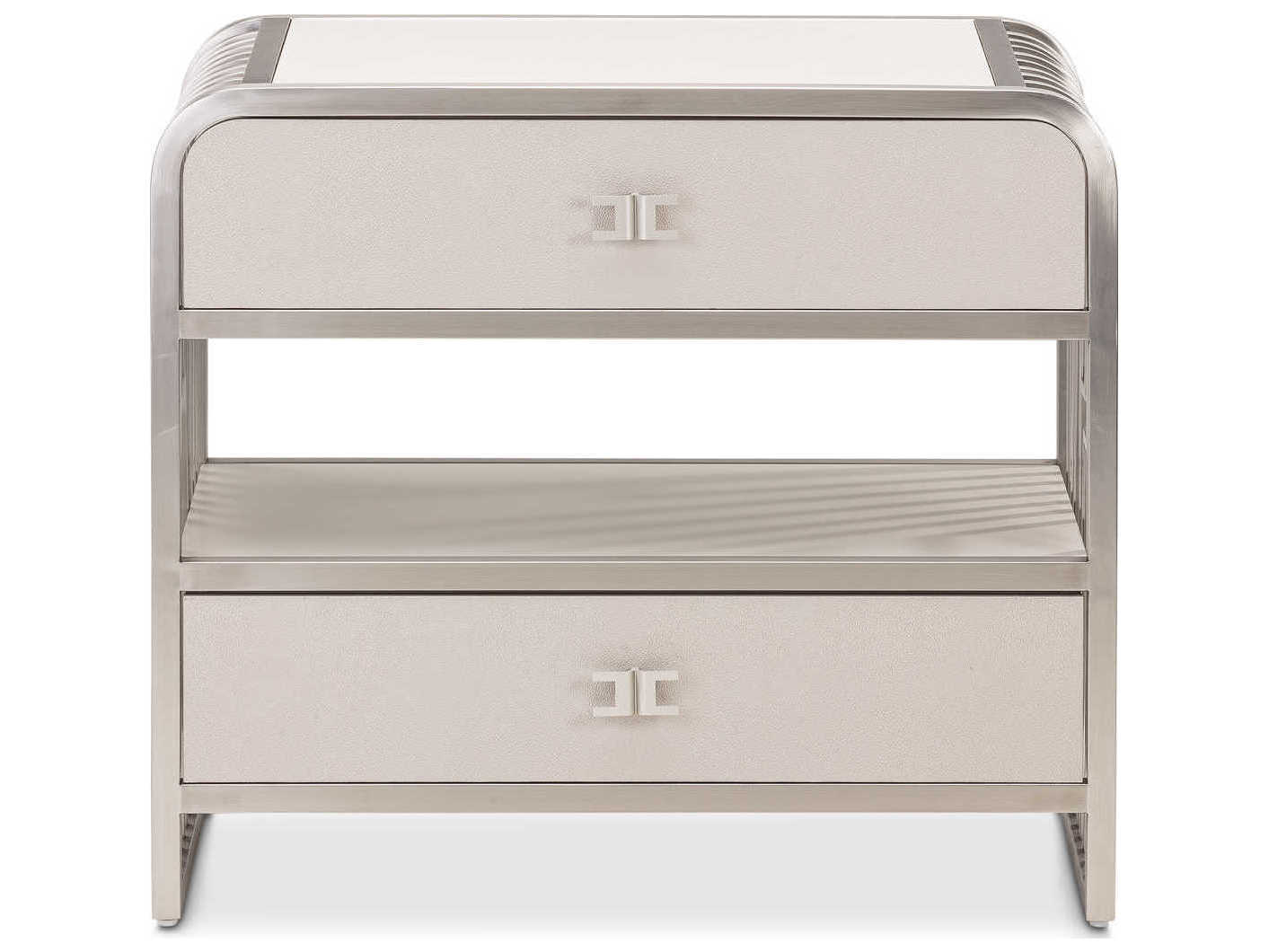 Michael Amini Roxbury Park 2-Drawers Gray Nightstand