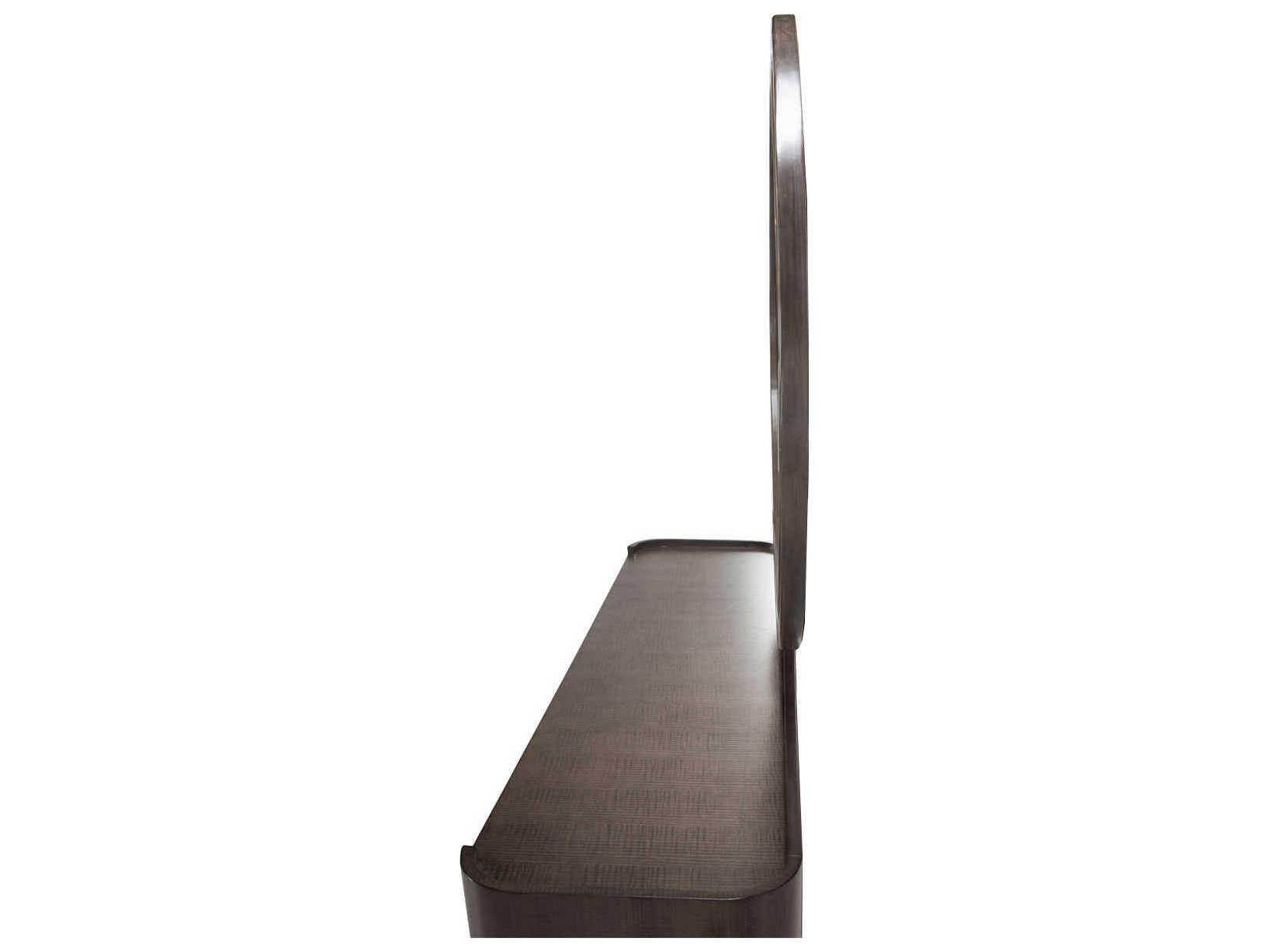 Luxecor Gilded 7-Drawers Gray Double Dresser with Mirror