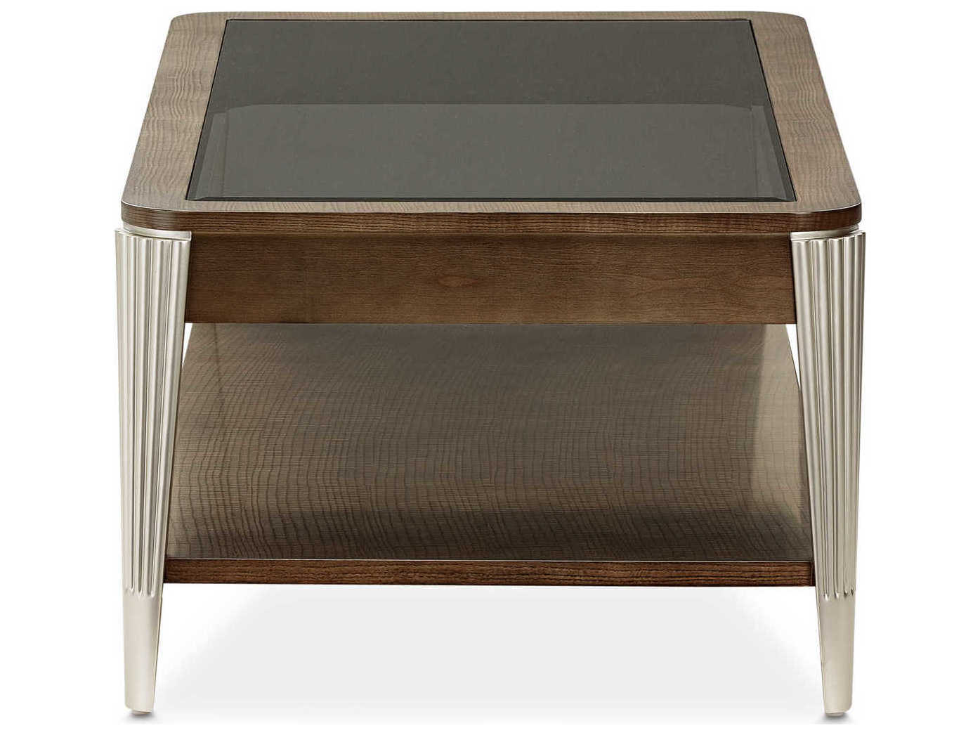 Michael Amini Roxbury Park Rectangular Glass Slate Cocktail Table