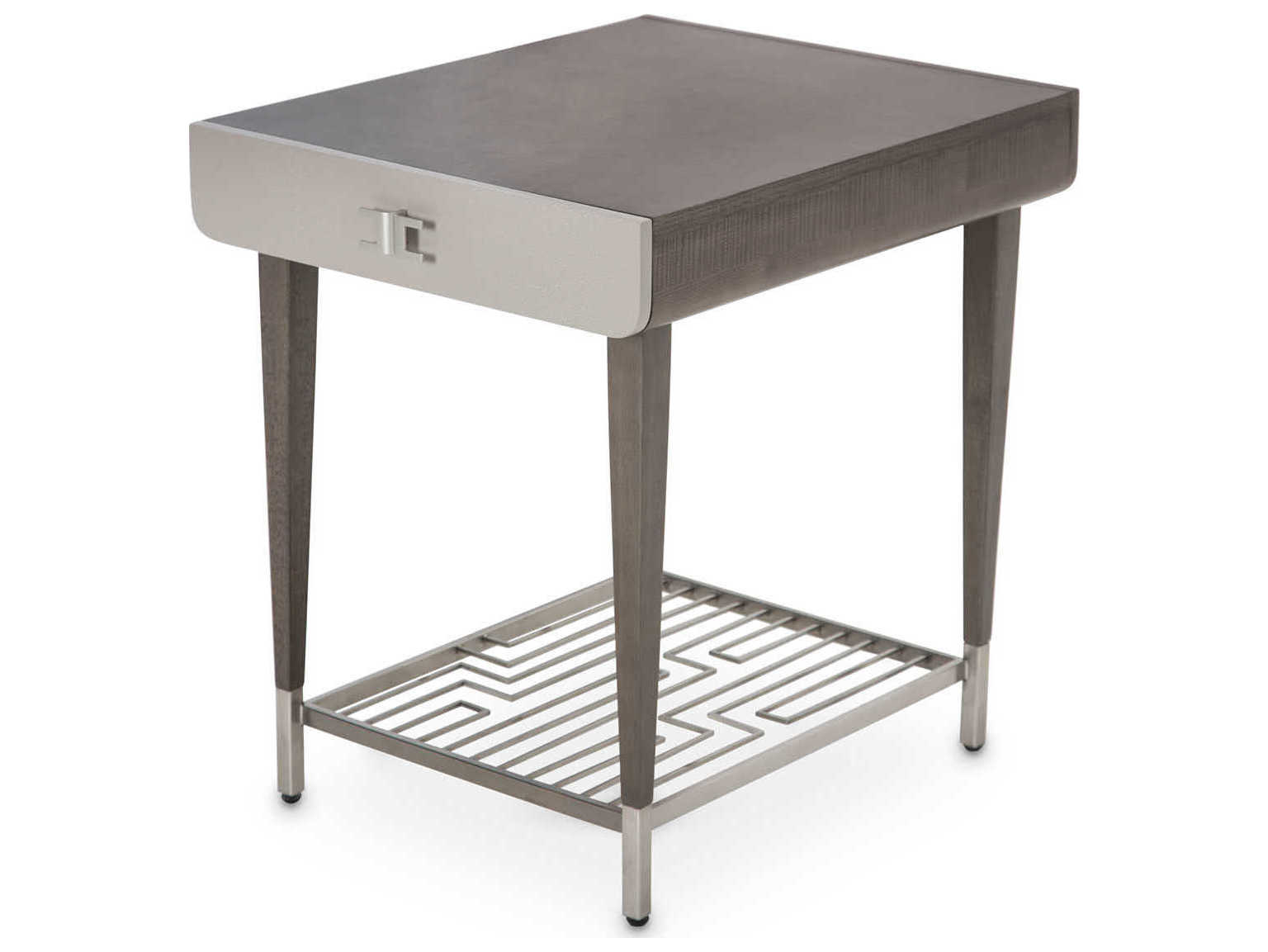 Michael Amini Roxbury Park Rectangular Wood Slate End Table