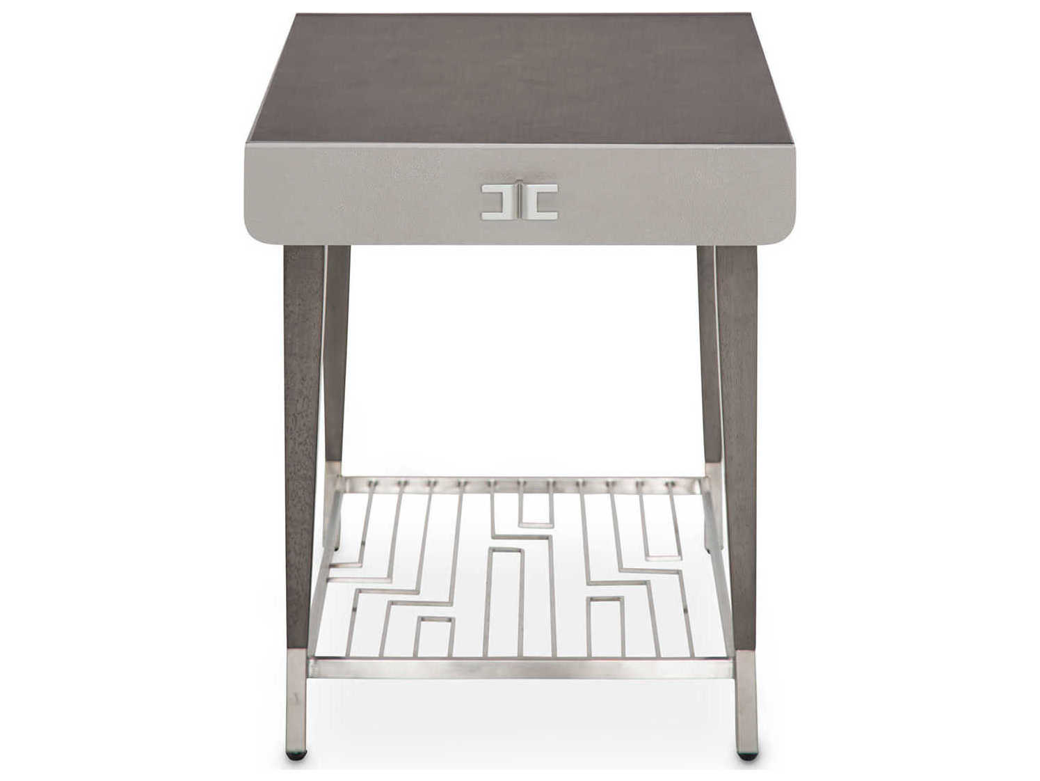 Michael Amini Roxbury Park Rectangular Wood Slate End Table