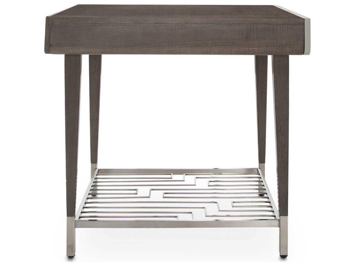 Michael Amini Roxbury Park Rectangular Wood Slate End Table