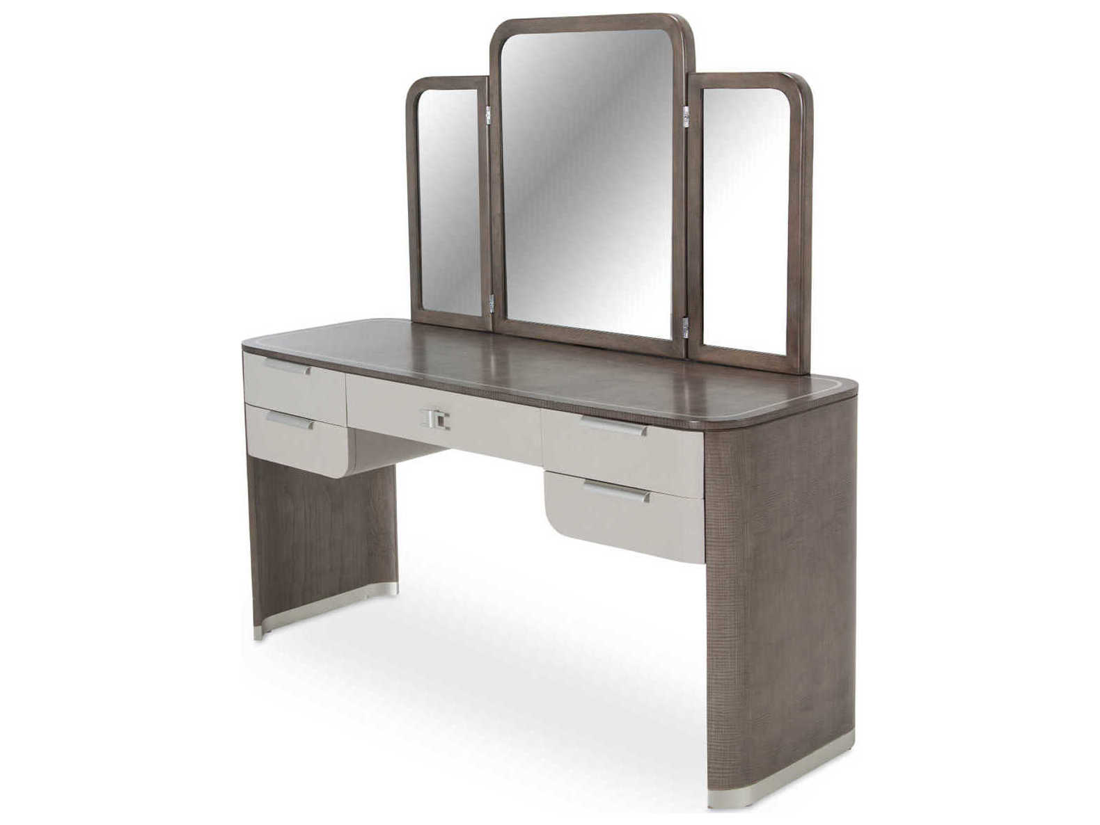 Luxecor Gilded Slate Vanity Table with Mirror