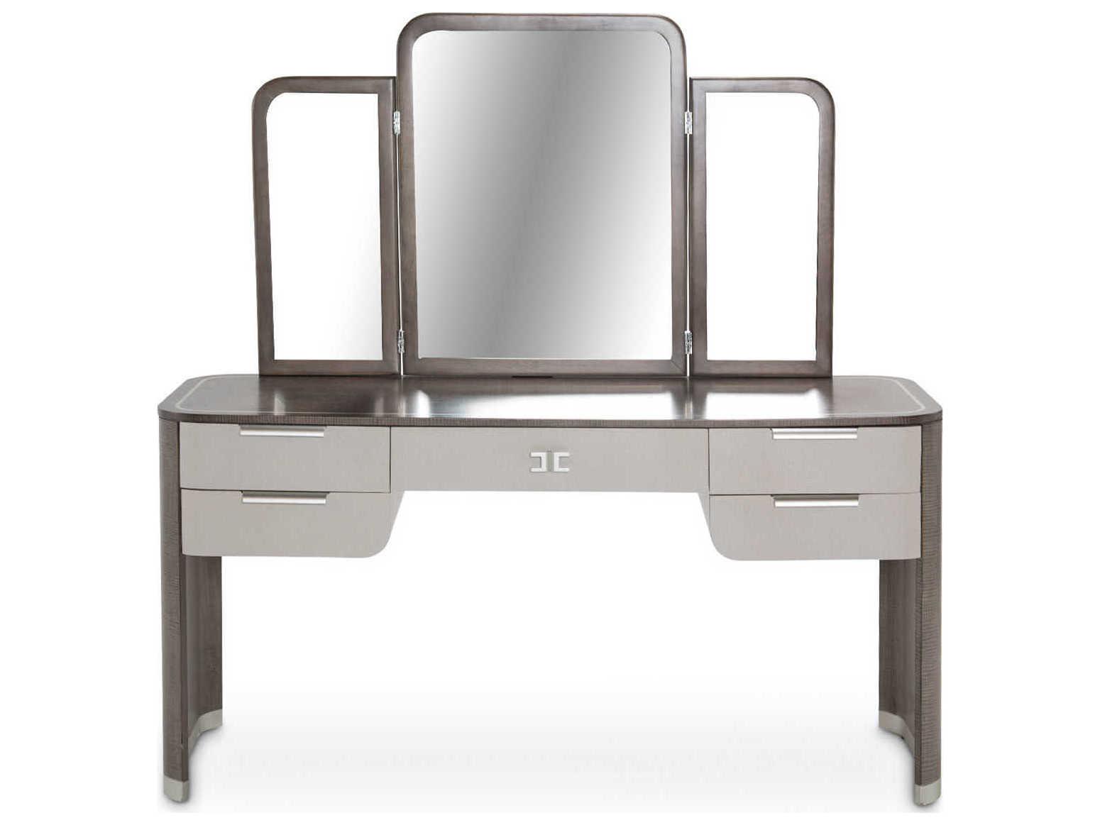 Luxecor Gilded Slate Vanity Table with Mirror