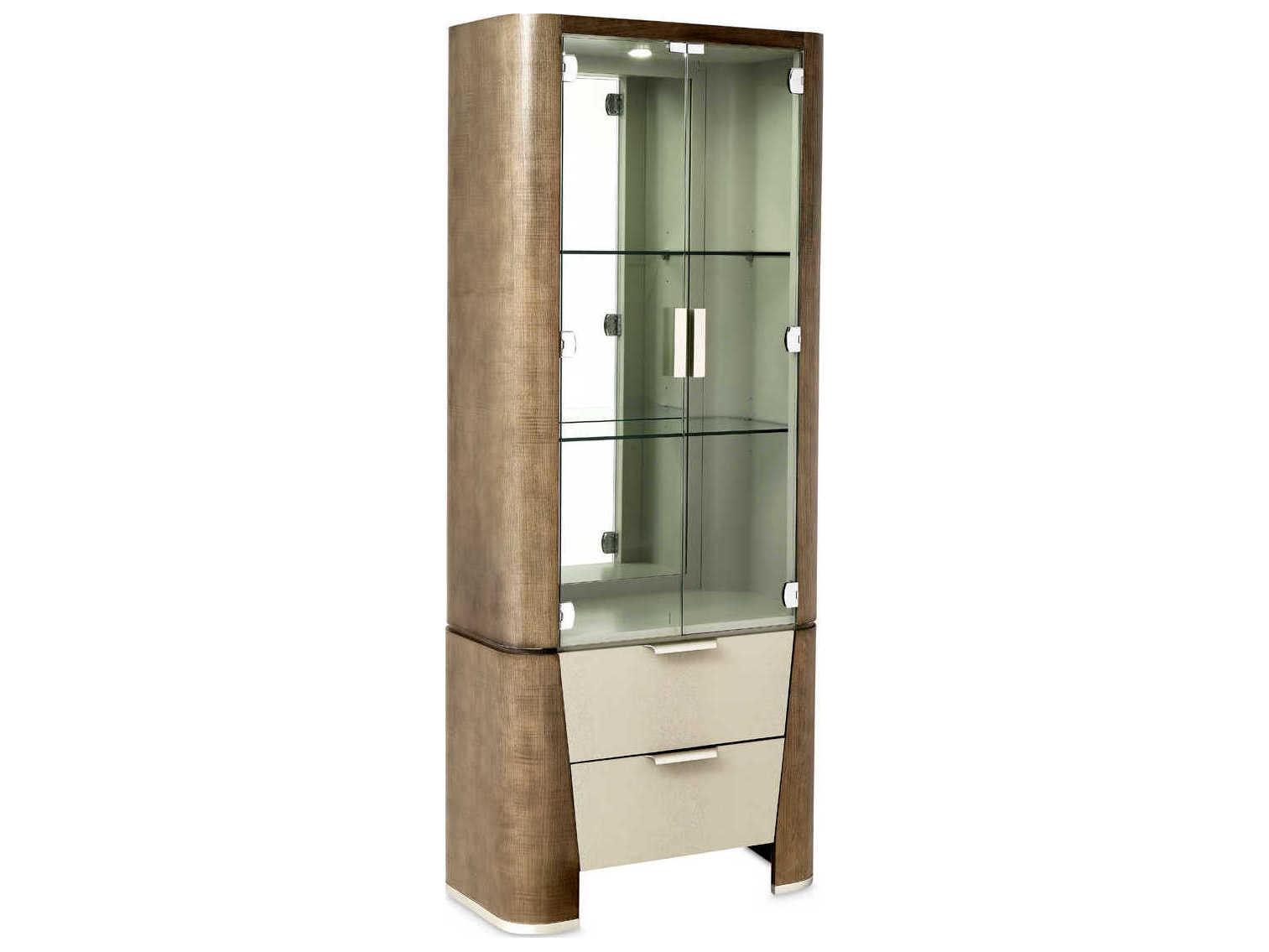 Michael Amini Roxbury Park Solid Wood Slate Display Cabinet