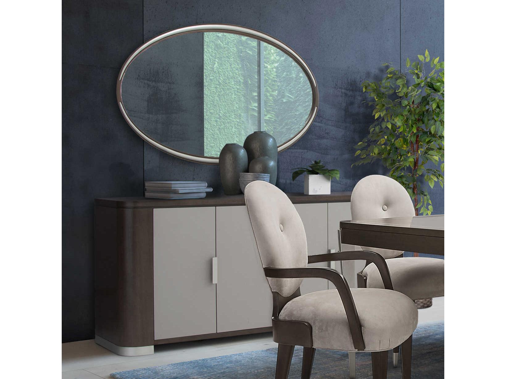 Luxecor Gilded Oval Slate Wall Mirror