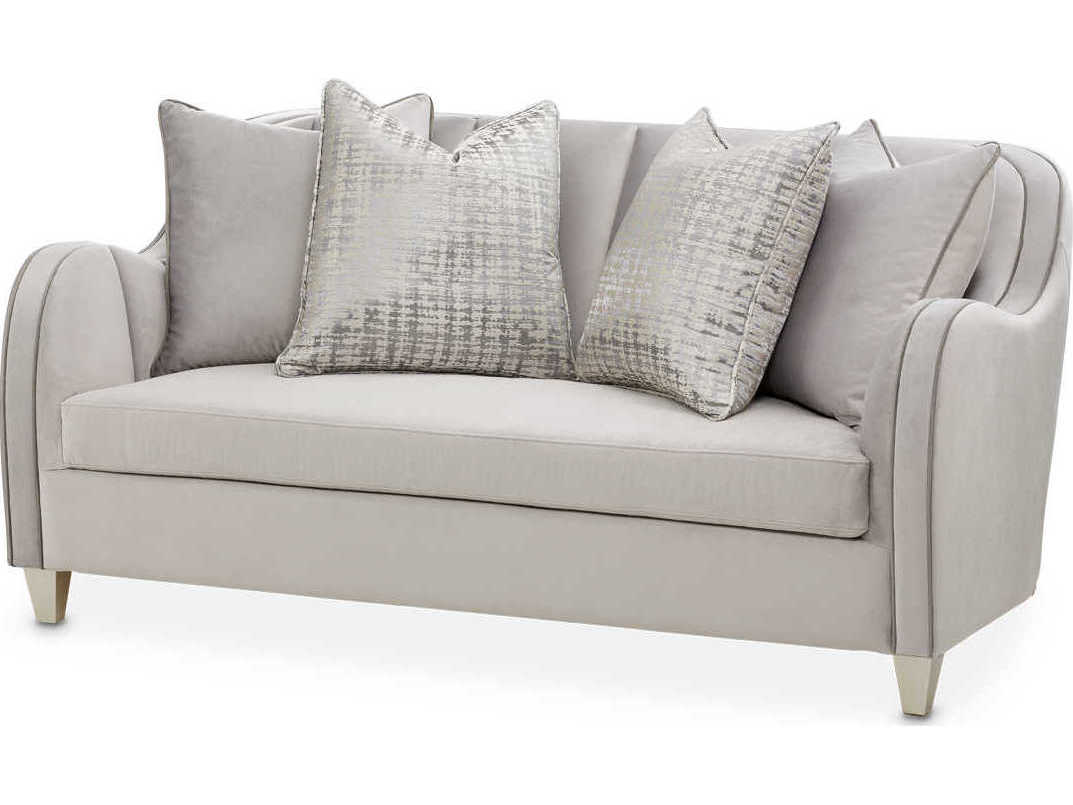 Michael Amini Roxbury Park Slate Gray Velvet Upholstered Loveseat