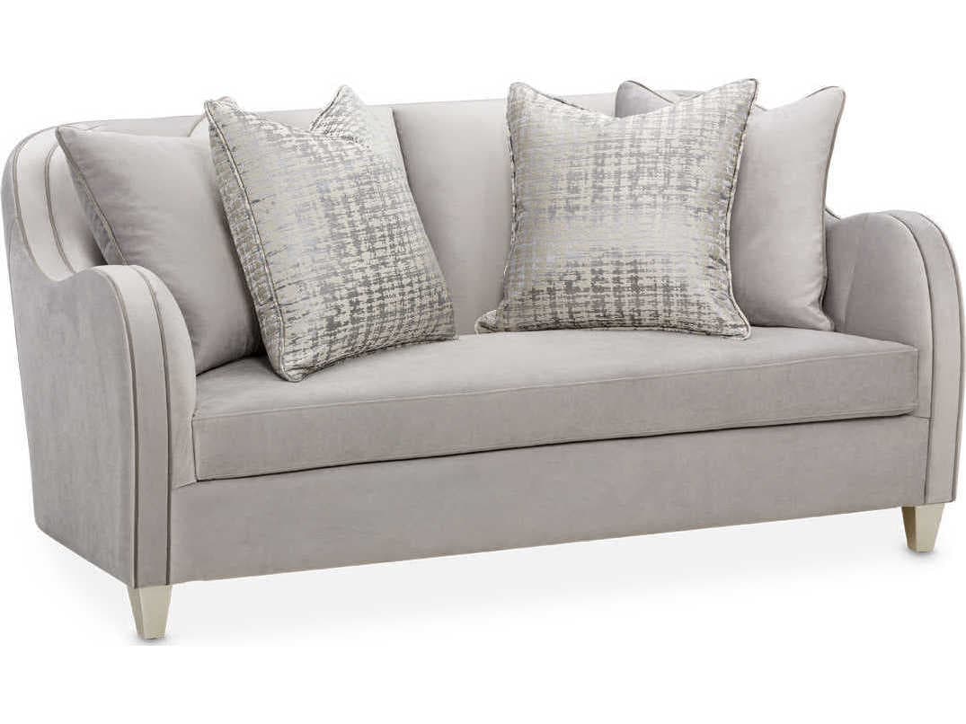 Michael Amini Roxbury Park Slate Gray Velvet Upholstered Loveseat