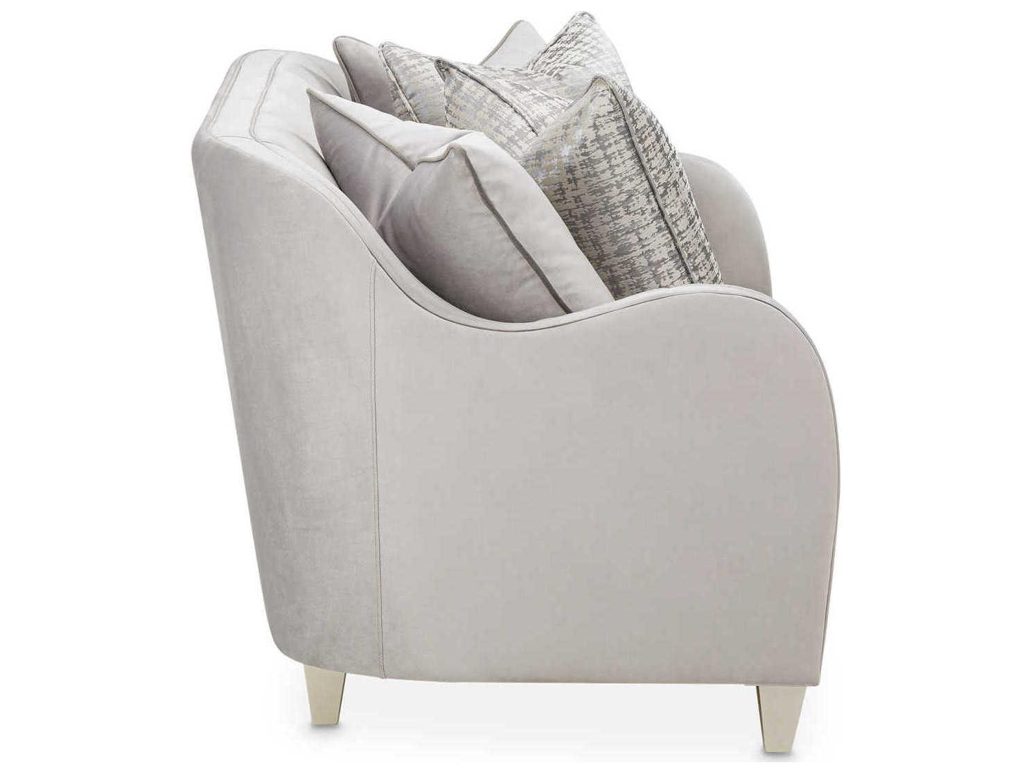 Michael Amini Roxbury Park Slate Gray Velvet Upholstered Loveseat