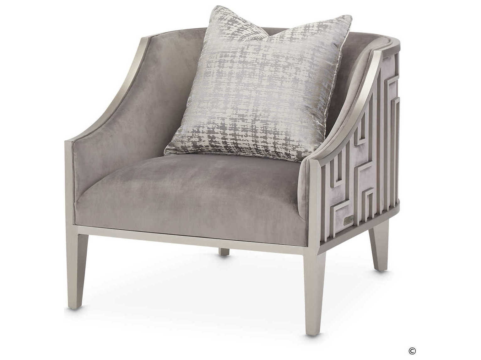 Luxecor Gilded Gray Velvet Accent Chair