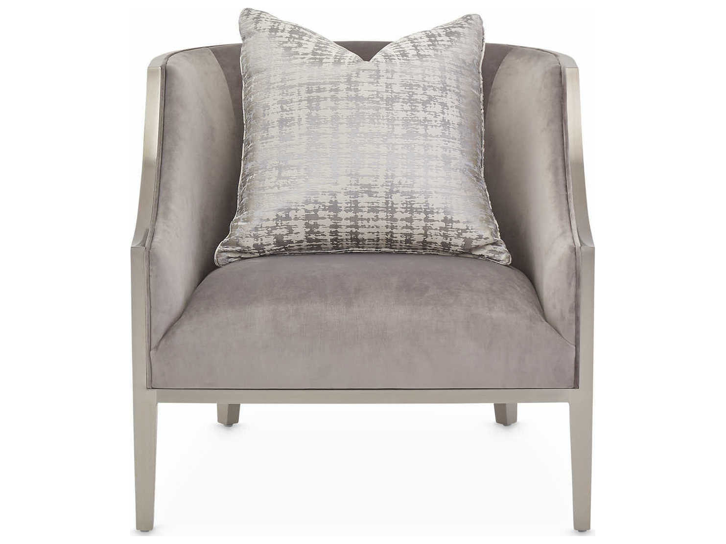 Luxecor Gilded Gray Velvet Accent Chair