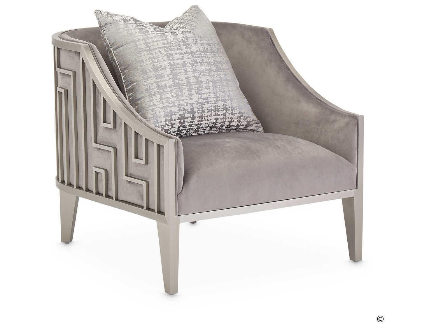 Luxecor Gilded Gray Velvet Accent Chair