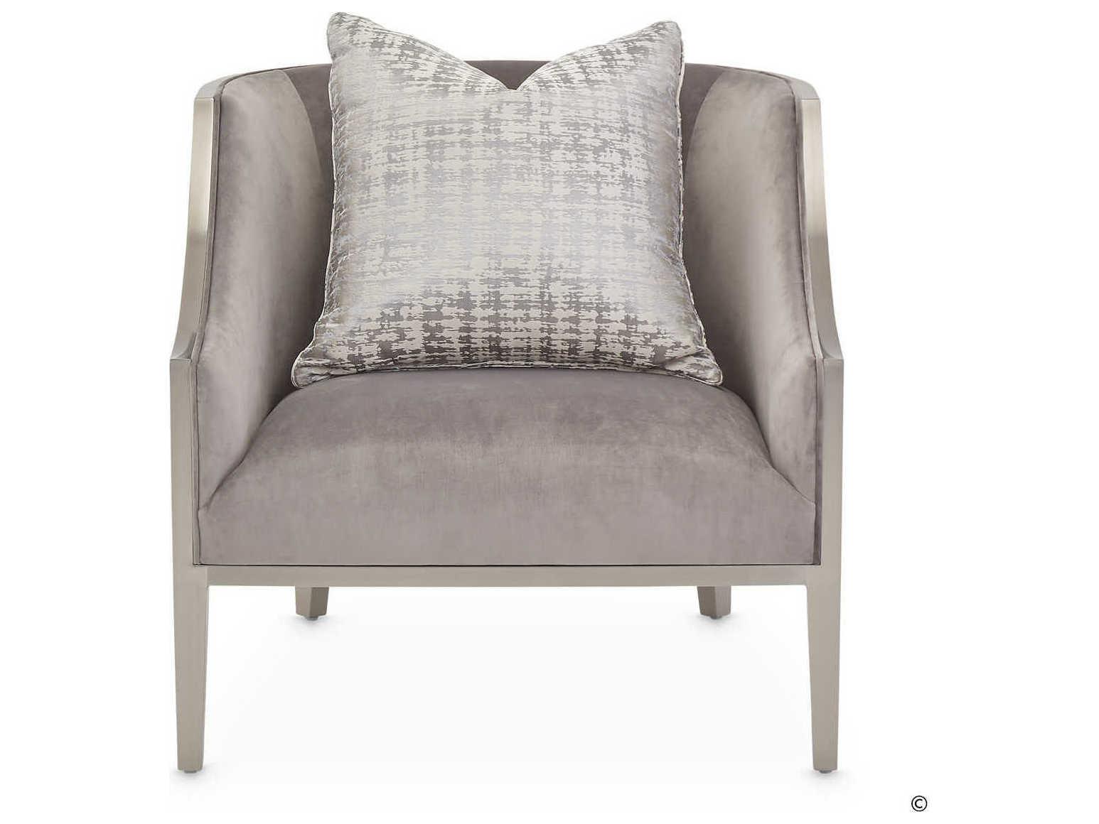 Luxecor Gilded Gray Velvet Accent Chair