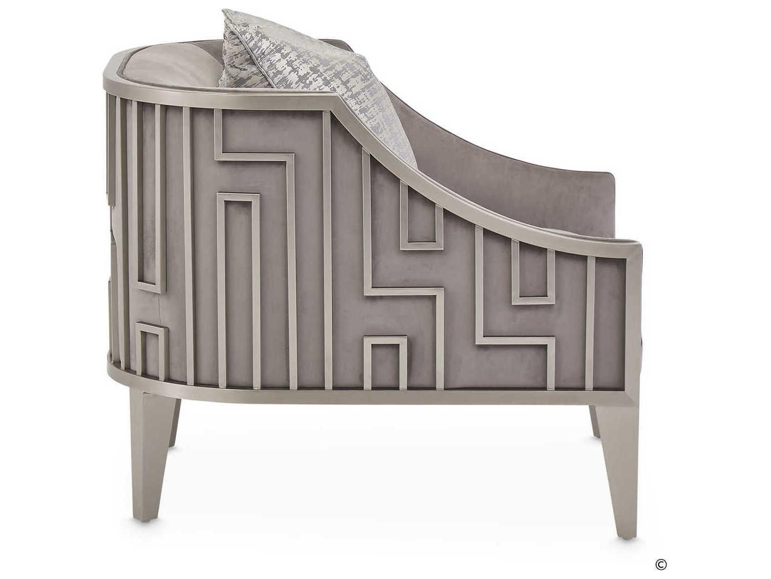 Luxecor Gilded Gray Velvet Accent Chair