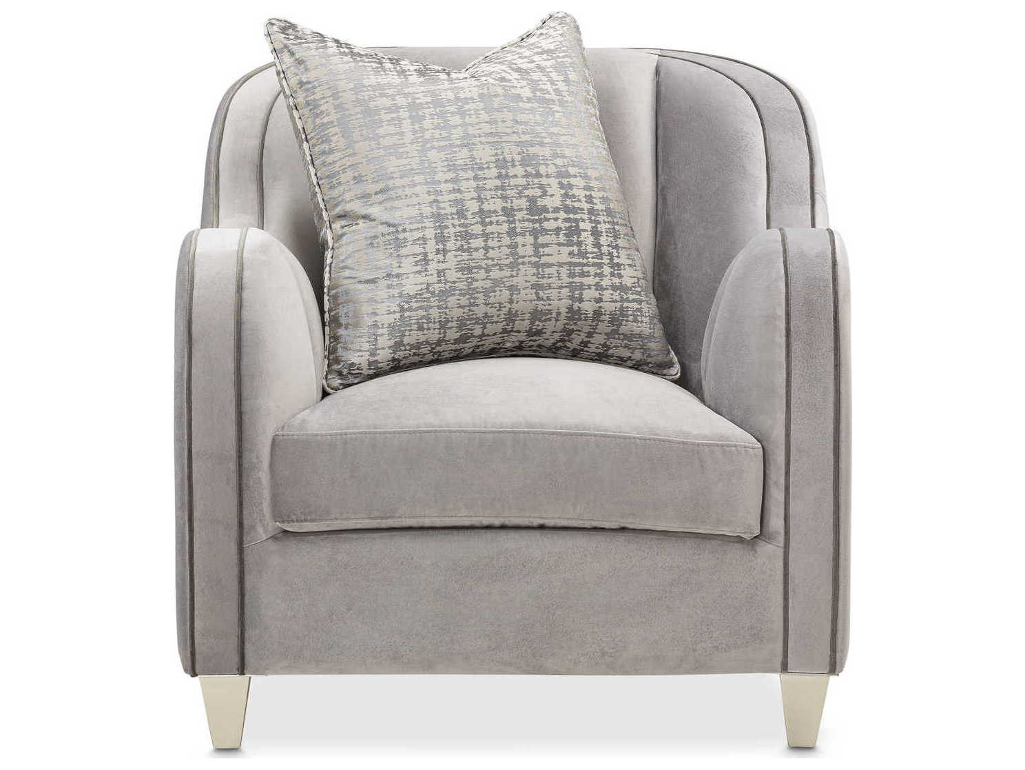 Michael Amini Roxbury Park Gray Velvet Accent Chair