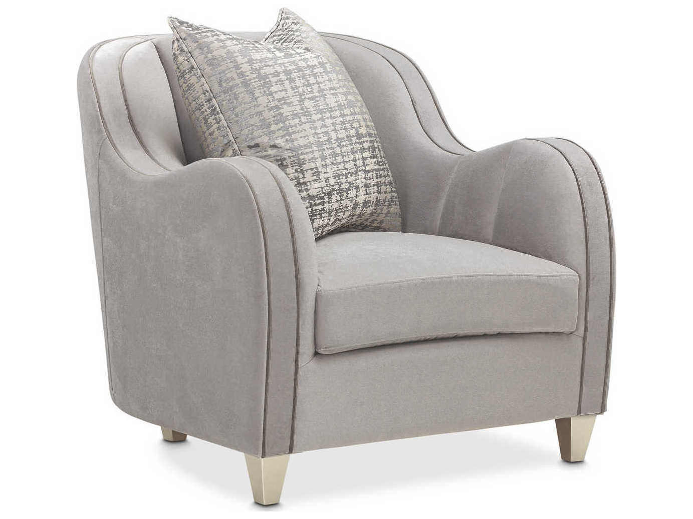 Michael Amini Roxbury Park Gray Velvet Accent Chair