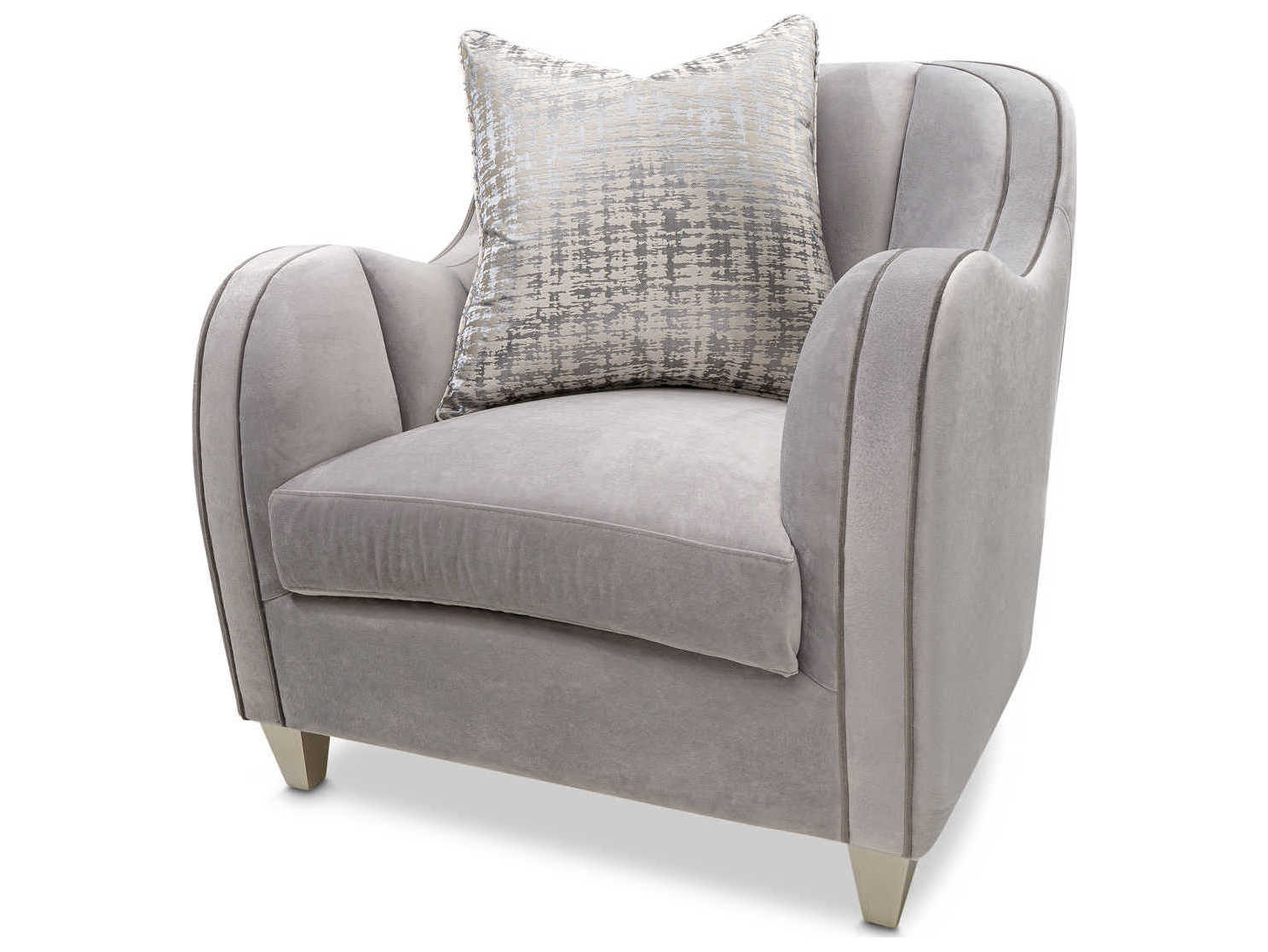 Michael Amini Roxbury Park Gray Velvet Accent Chair