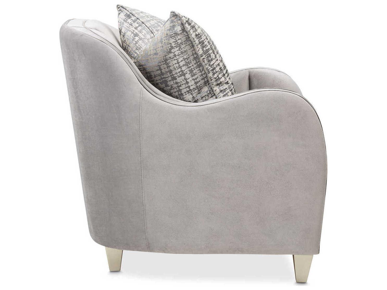 Michael Amini Roxbury Park Gray Velvet Accent Chair