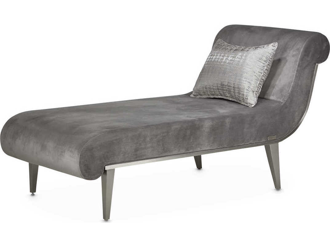 Luxecor Gilded Gray Pearl Velvet Upholstered Chaise