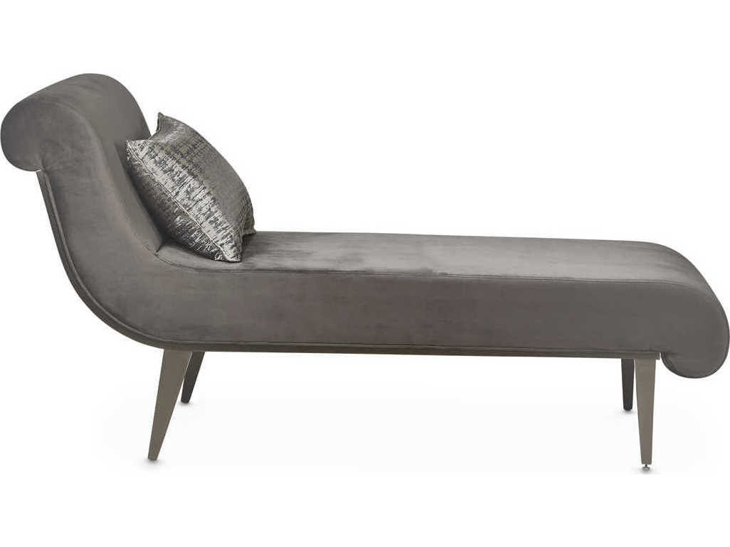 Luxecor Gilded Gray Pearl Velvet Upholstered Chaise