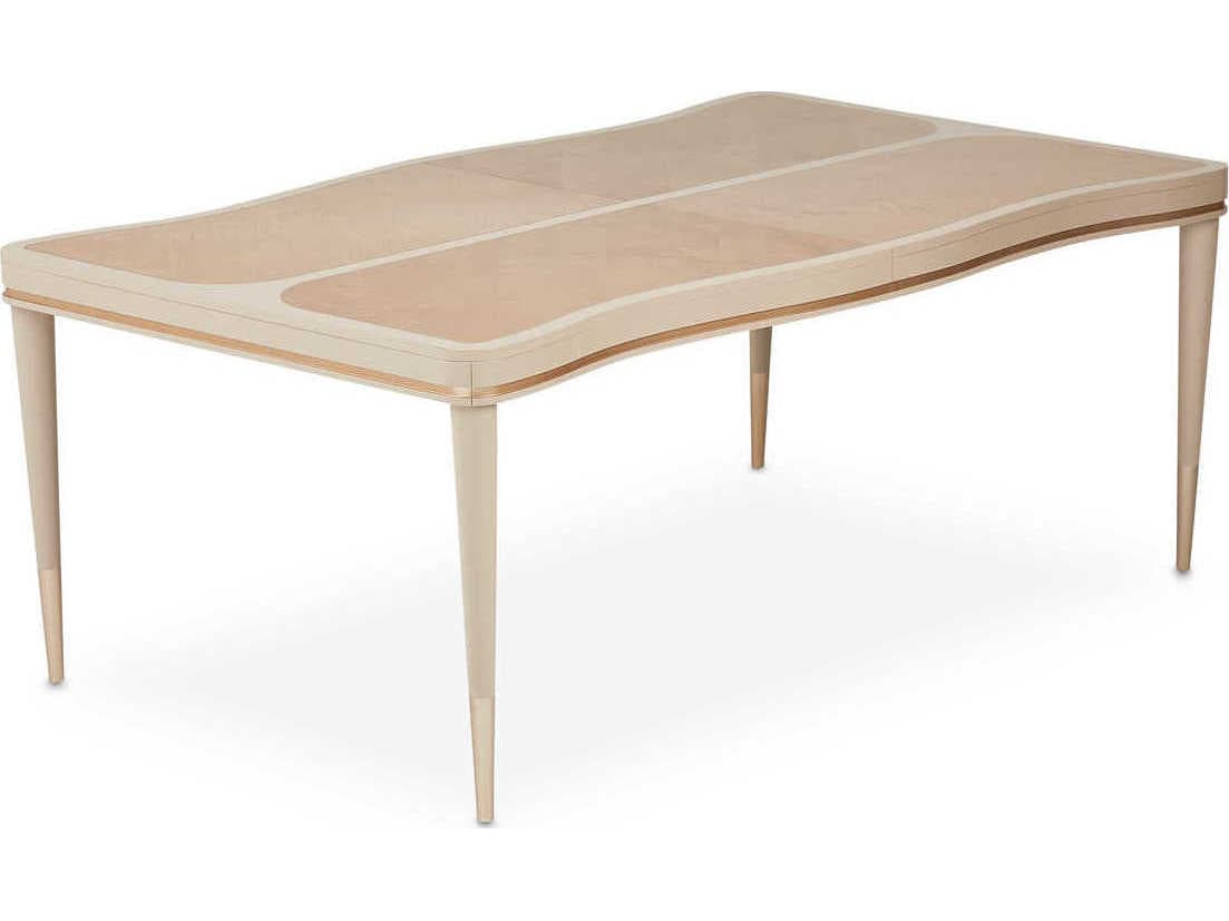 Michael Amini Malibu Crest Rectangular Wood Blush Dining Table