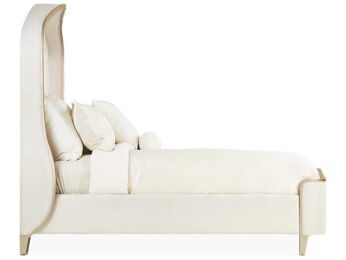 Luxecor Gilded Champagne Birch Wood Upholstered Queen Panel Bed