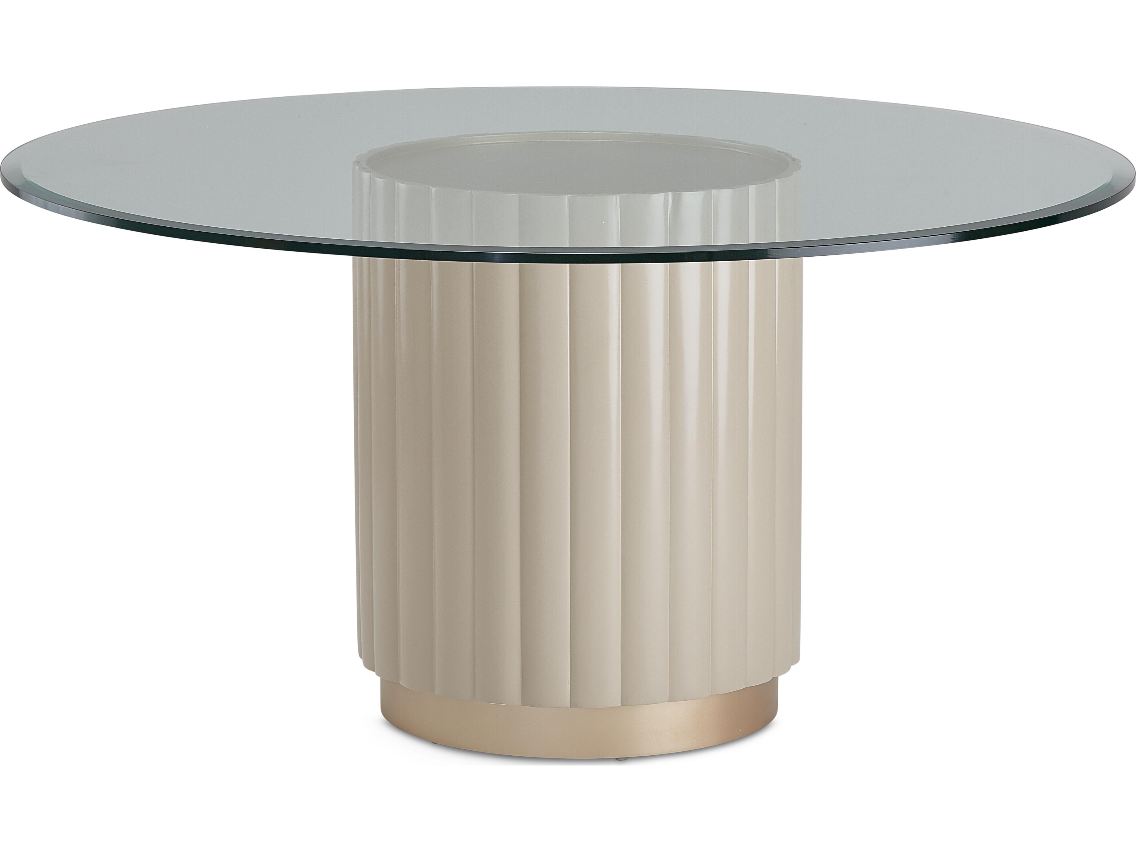 Michael Amini Malibu Crest Round Glass Dining Table