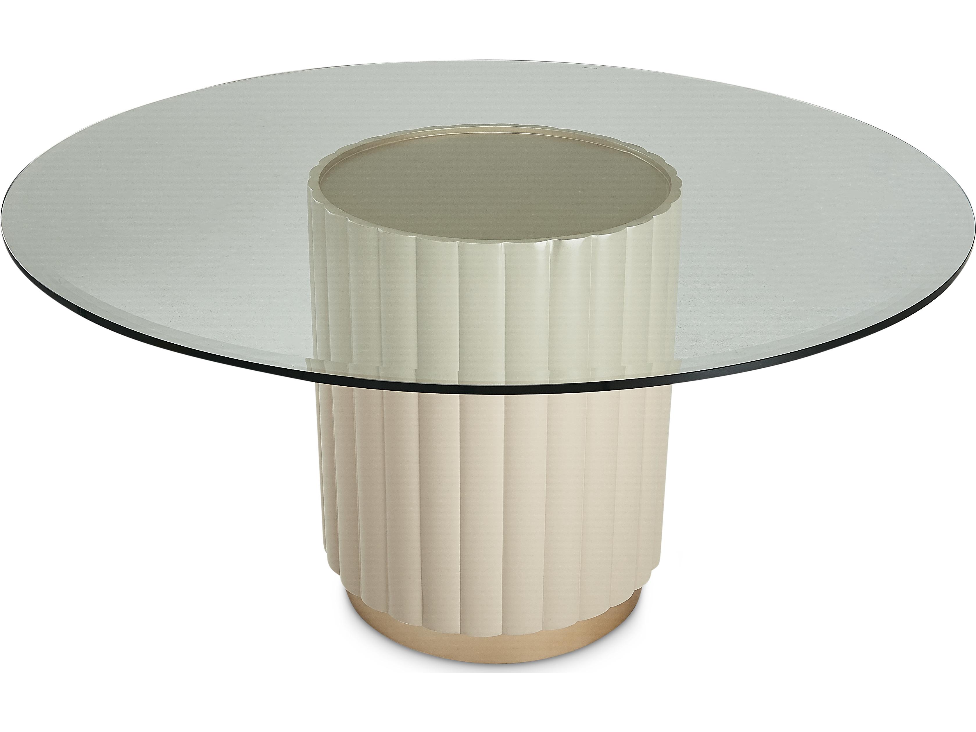 Michael Amini Malibu Crest Round Glass Dining Table