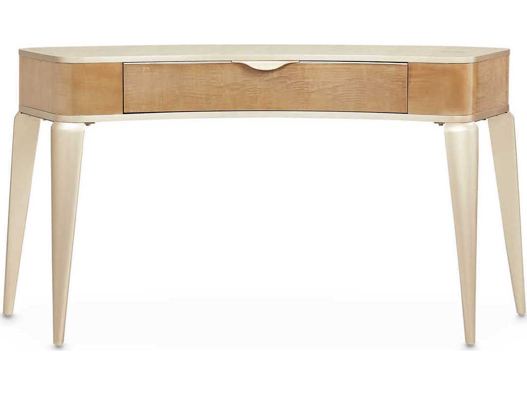 Michael Amini Malibu Crest Blush Birch Wood Vanity Table