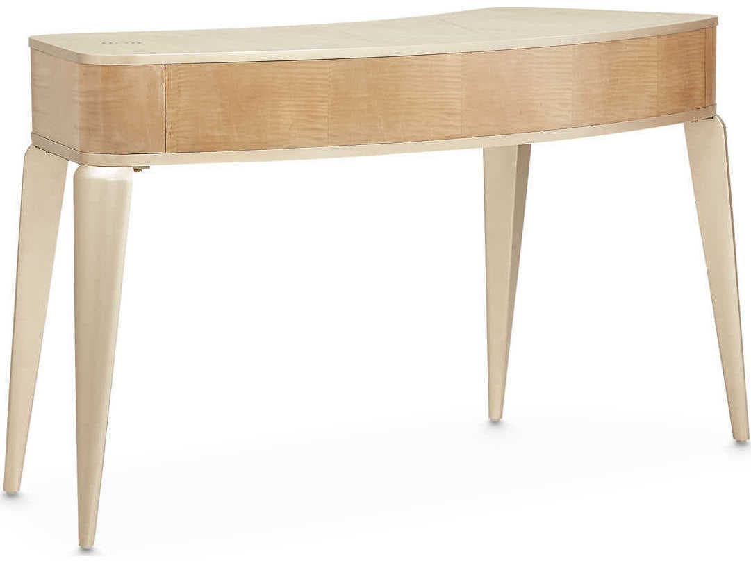 Michael Amini Malibu Crest Blush Birch Wood Vanity Table