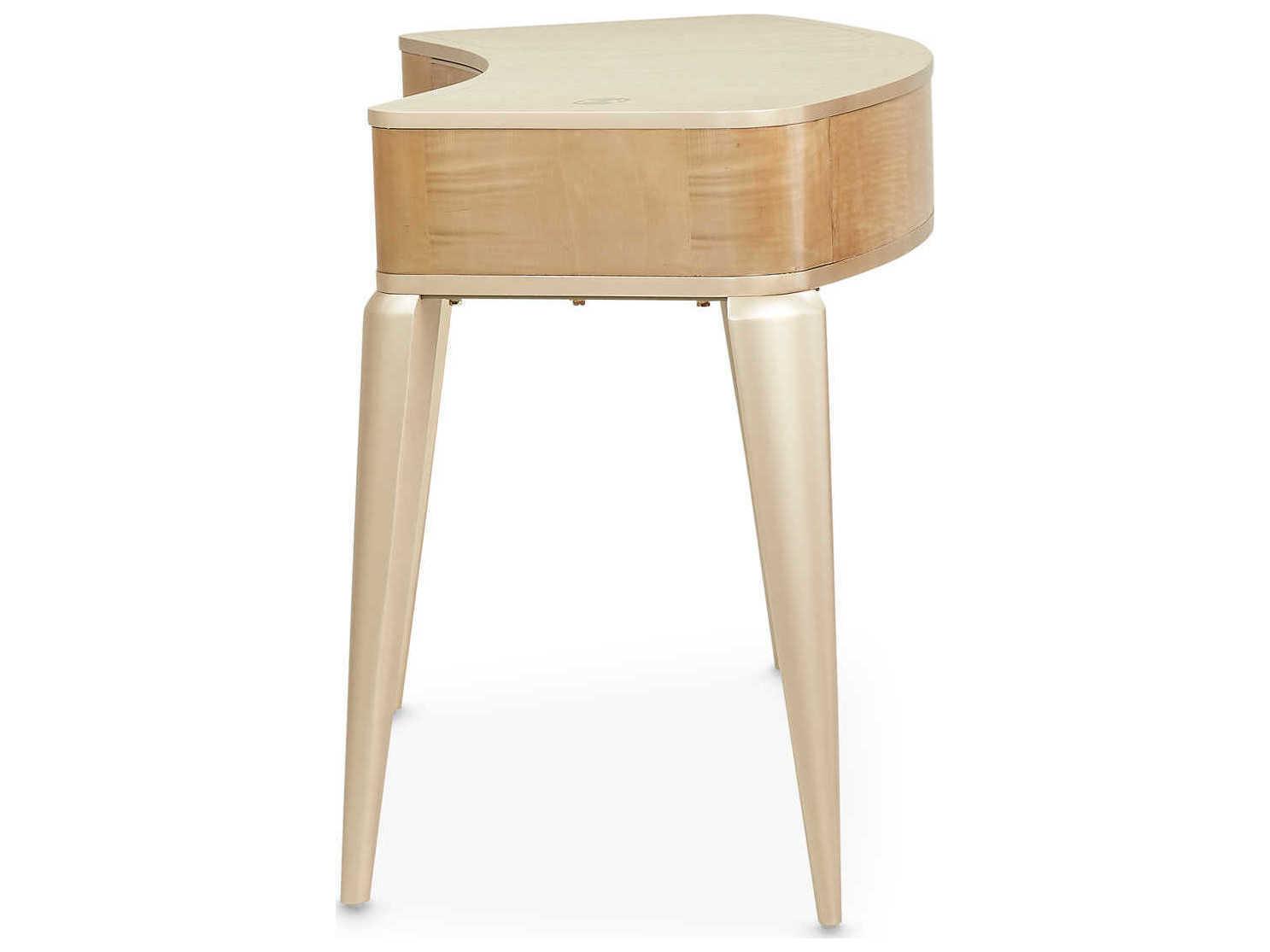 Michael Amini Malibu Crest Blush Birch Wood Vanity Table