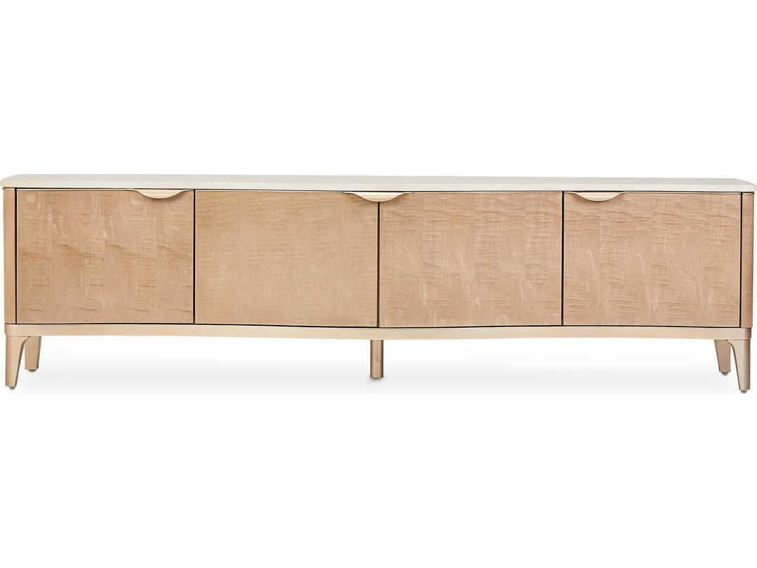 Luxecor Gilded 80" Birch Wood Blush Media Console