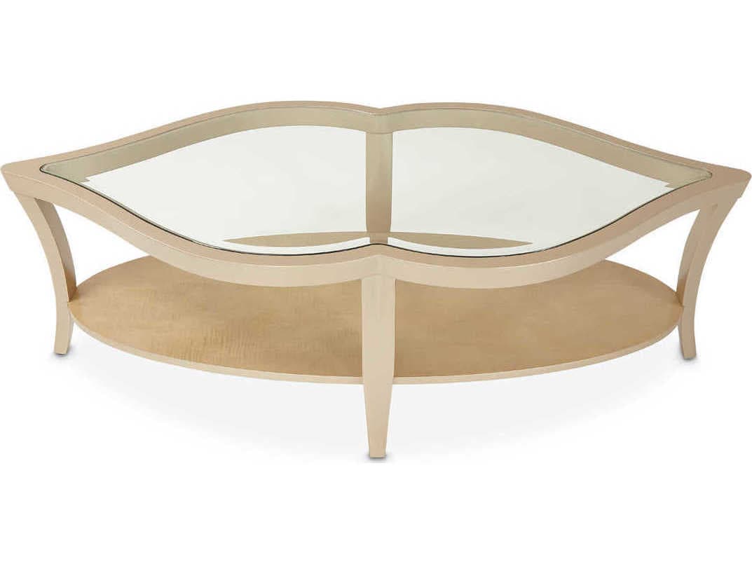 Michael Amini Malibu Crest Glass Chardonnay Cocktail Table