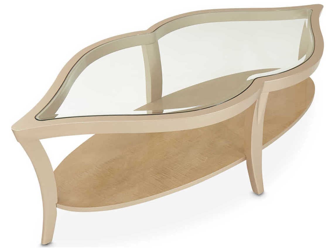 Michael Amini Malibu Crest Glass Chardonnay Cocktail Table