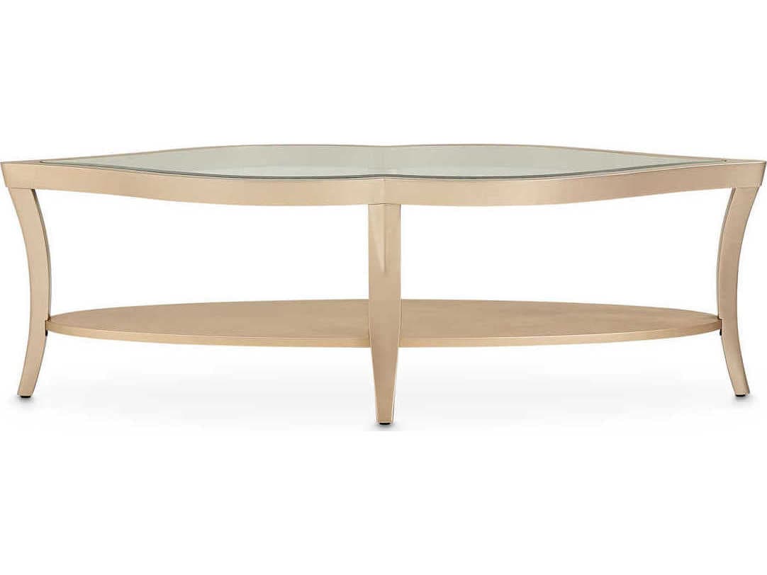 Michael Amini Malibu Crest Glass Chardonnay Cocktail Table