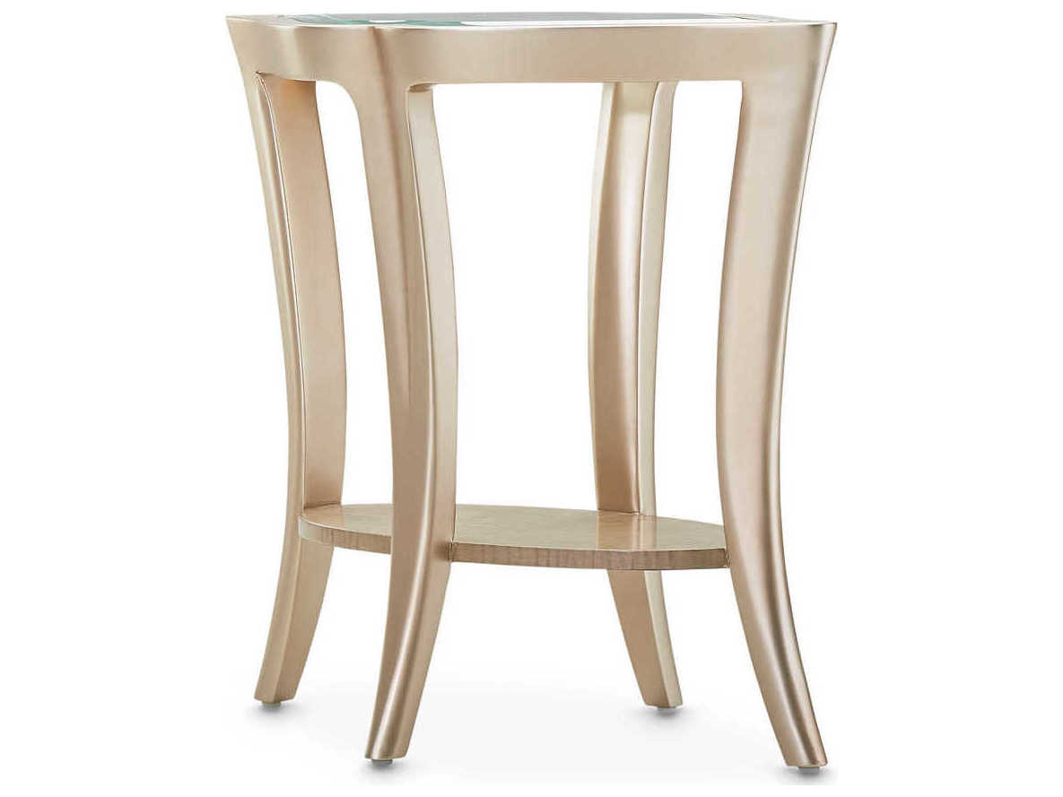 Michael Amini Malibu Crest Glass Chardonnay End Table