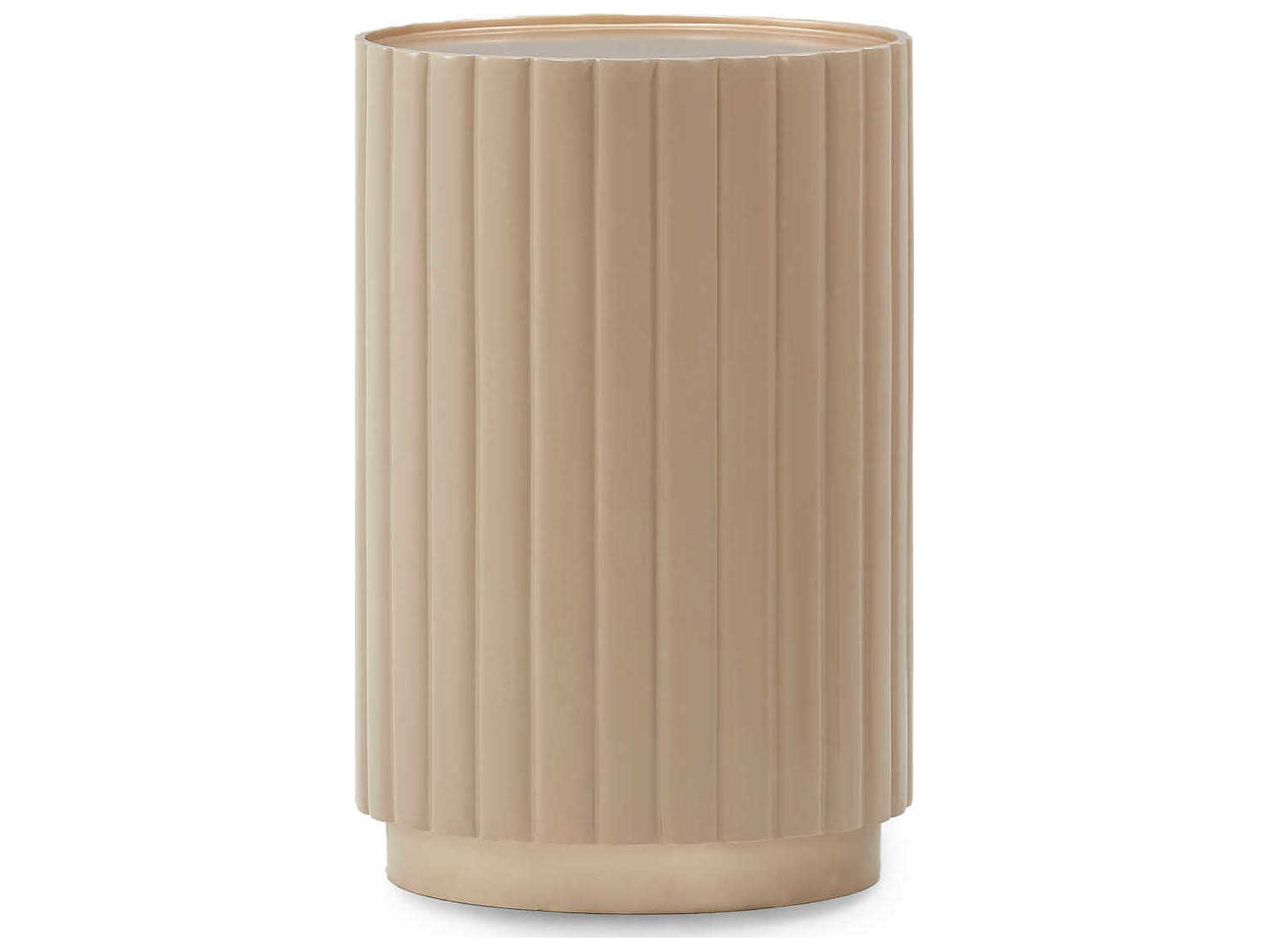 Michael Amini Malibu Crest Round Wood Chardonnay End Table