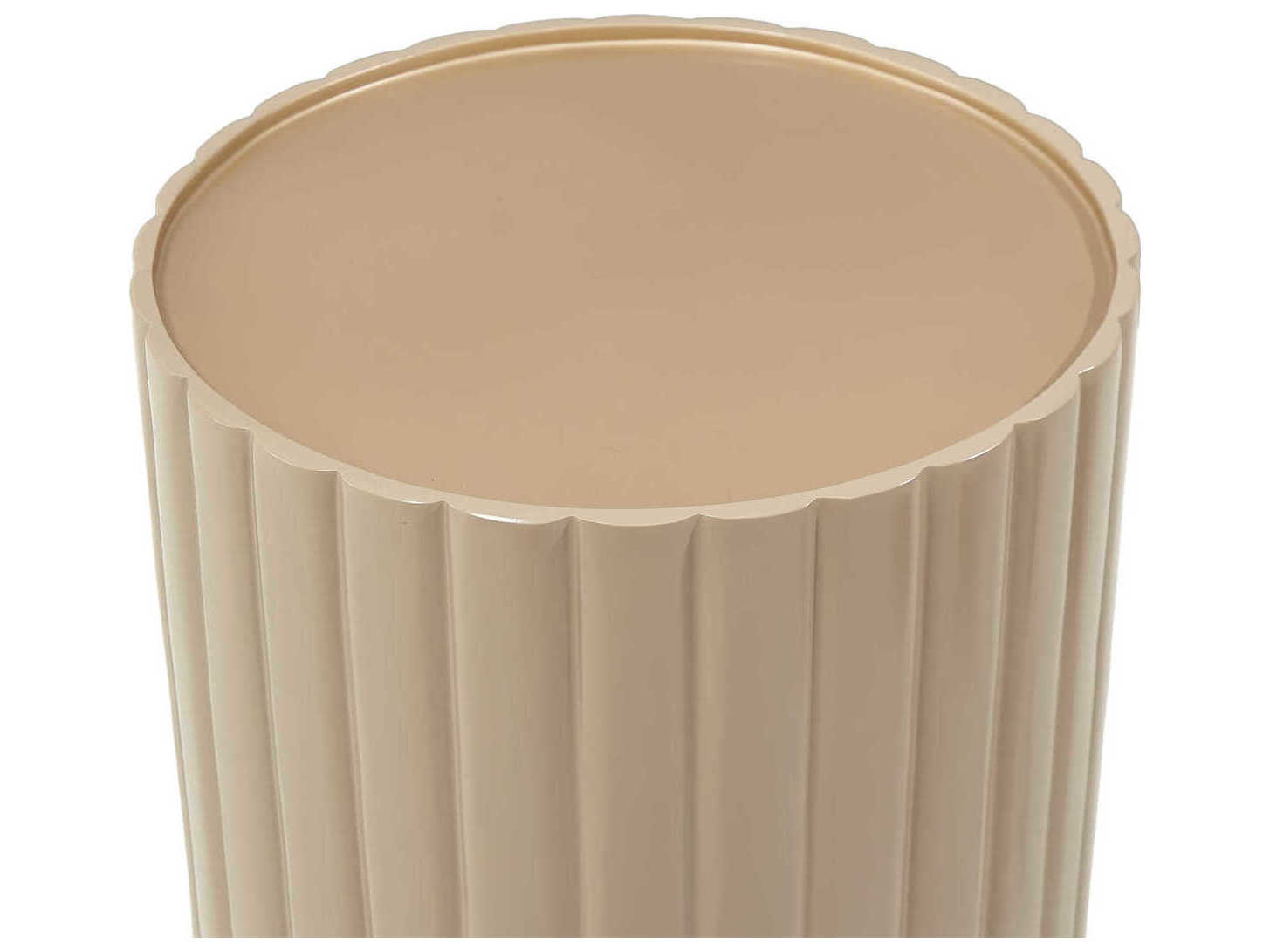 Michael Amini Malibu Crest Round Wood Chardonnay End Table