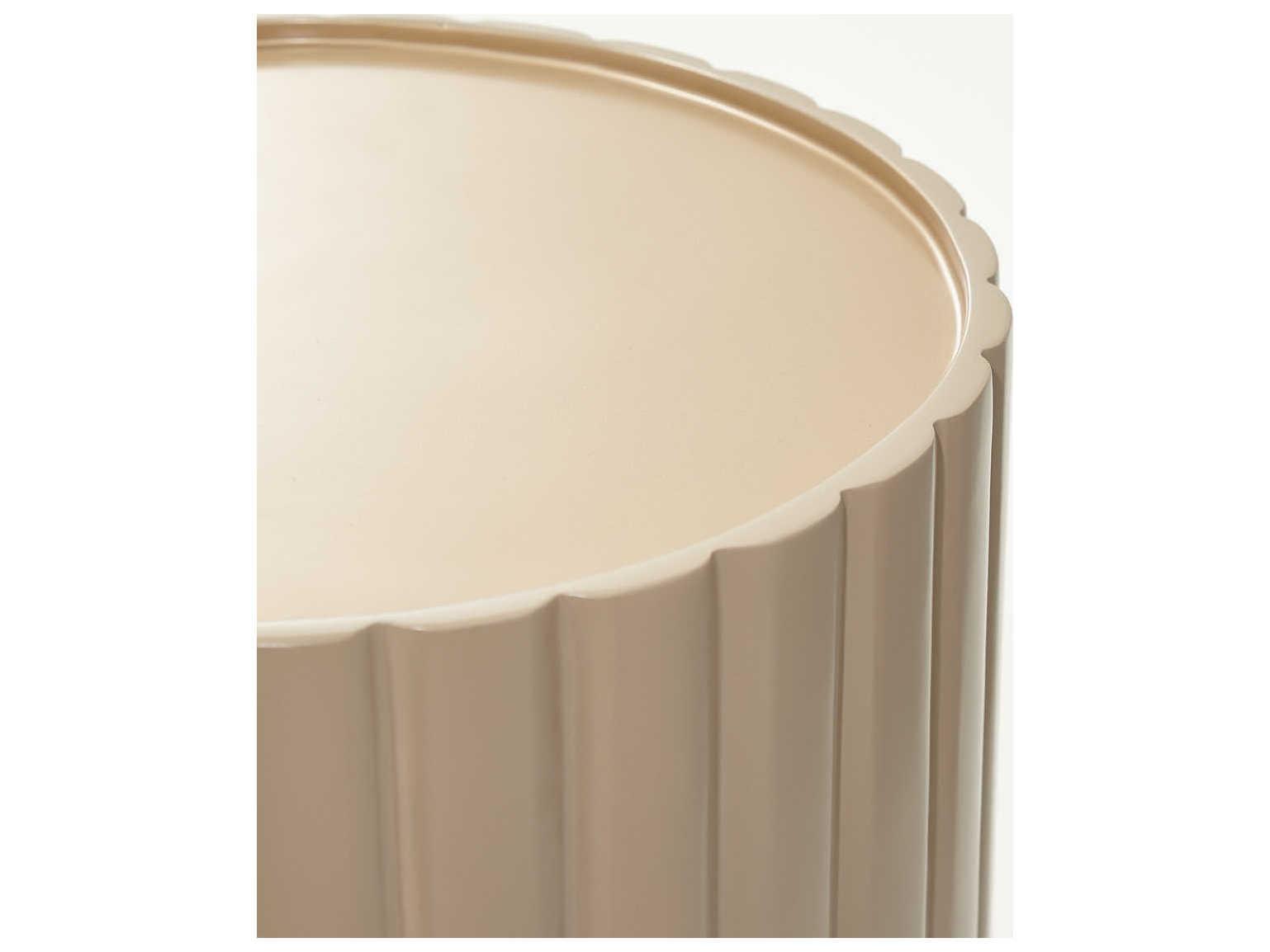 Michael Amini Malibu Crest Round Wood Chardonnay End Table