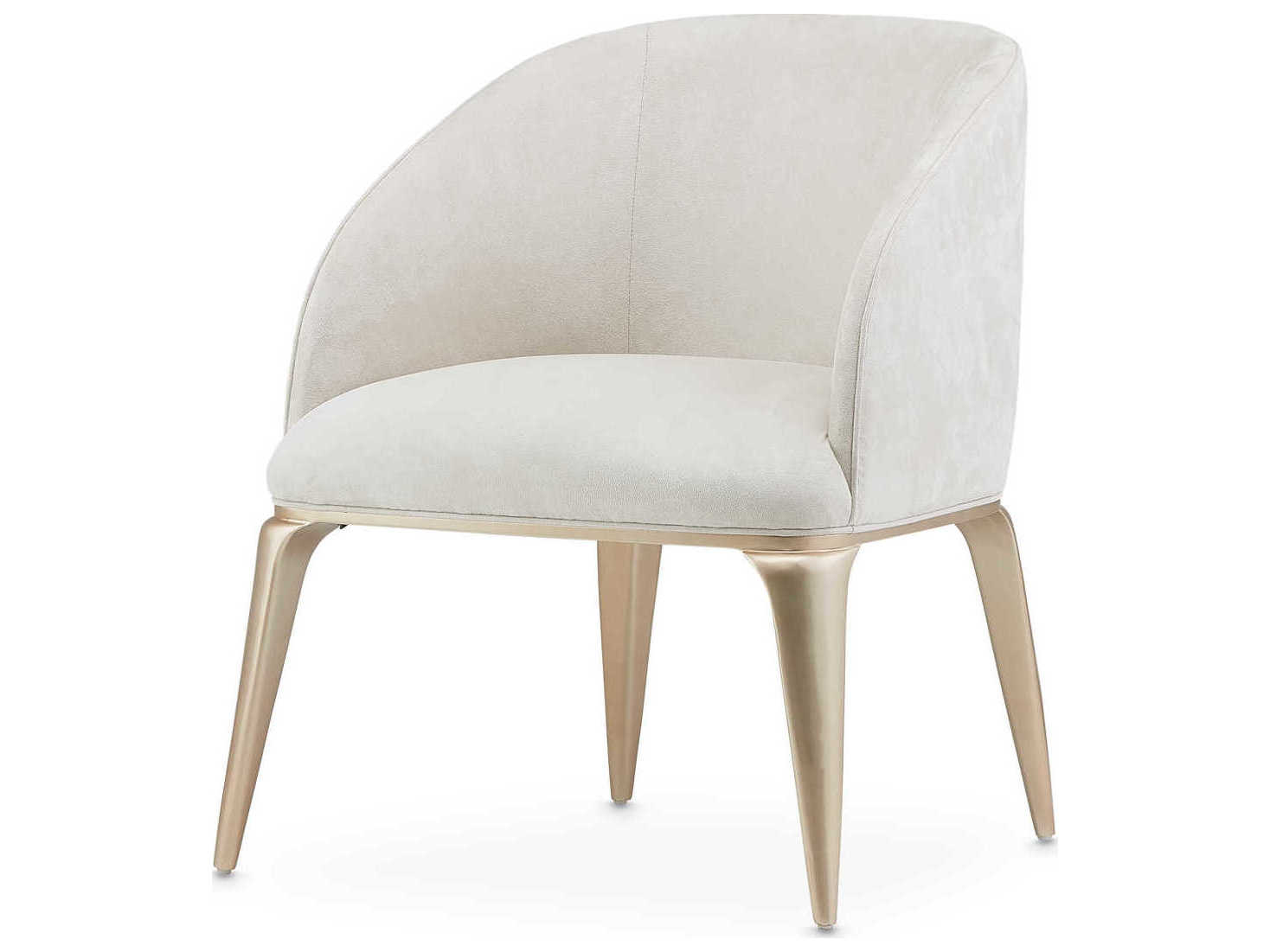 Michael Amini Malibu Crest White Suede Accent Chair