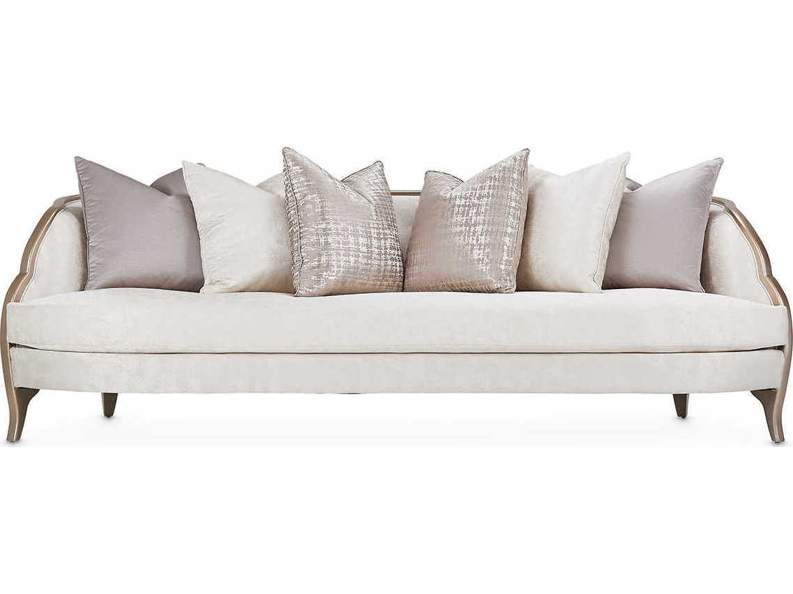 Michael Amini Malibu Crest Cloud White Upholstered Sofa