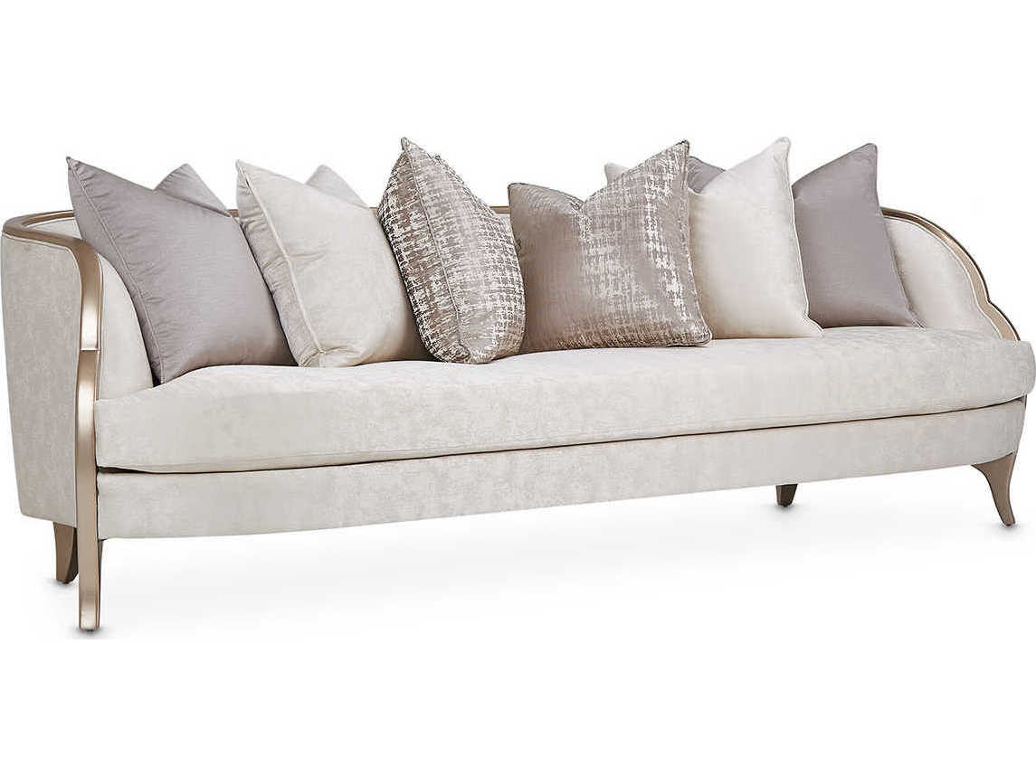 Michael Amini Malibu Crest Cloud White Upholstered Sofa
