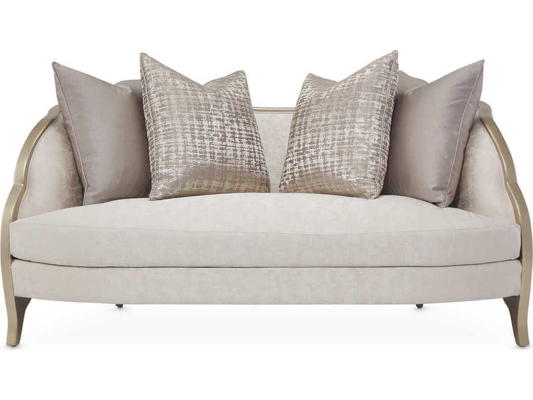 Luxecor Gilded Cloud White Upholstered Loveseat